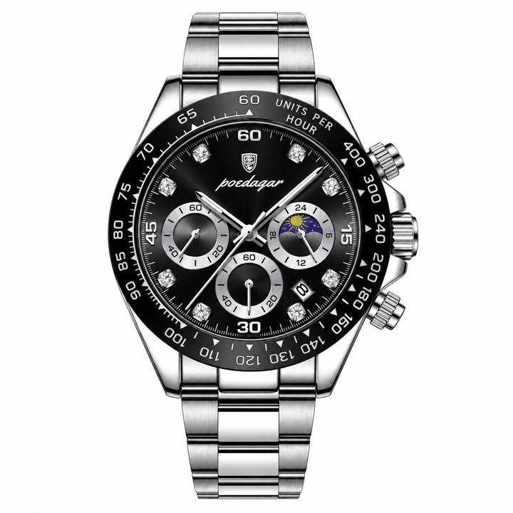 Poedagar | Midnight Chronograph Watch 29MM